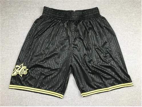 NBA Team Shorts Black with Yellow Trim and Logo