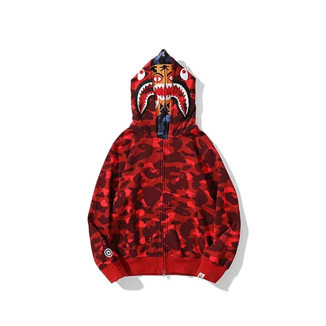 BAPE Shark Hoodie Red Camo