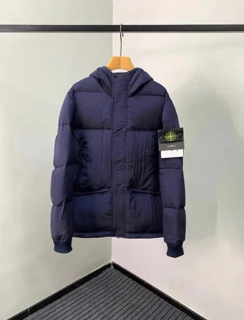 Stone Island Hooded Puffer Jacket Navy