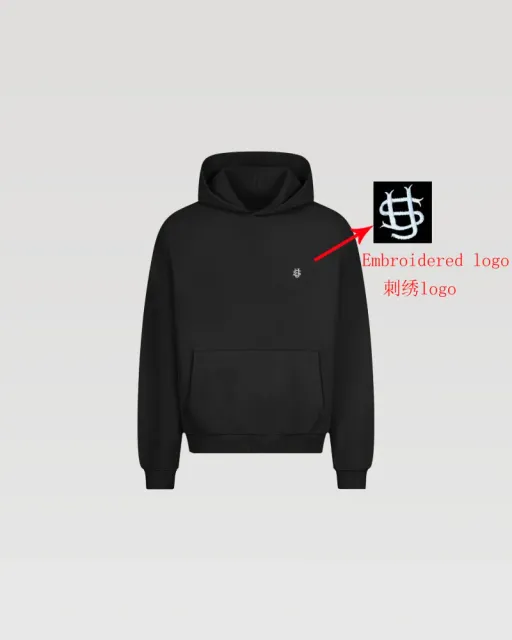 黑色没有拉链卫衣