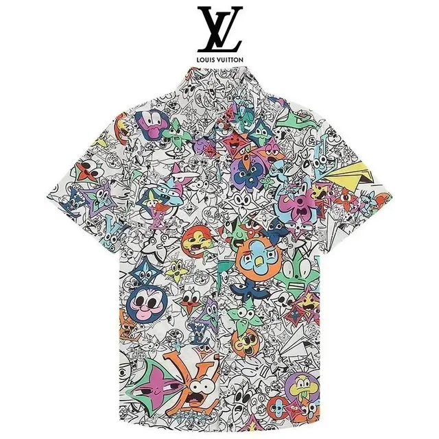 Louis Vuitton Short-Sleeve Shirt KAWS Collaboration Print