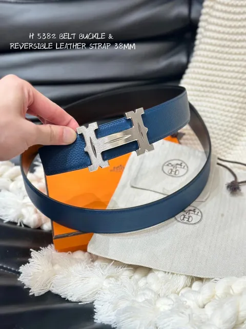 Hermès H Belt Buckle Reversible Leather Strap 38mm
