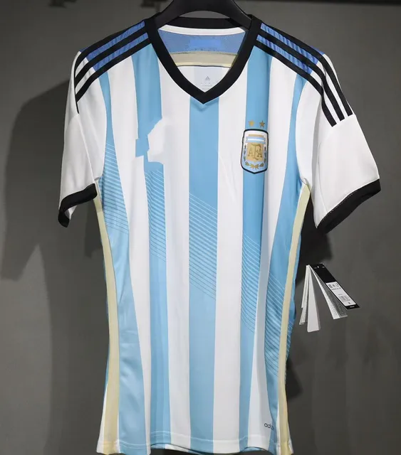 阿根廷2014世界杯主场球员版短袖球衣