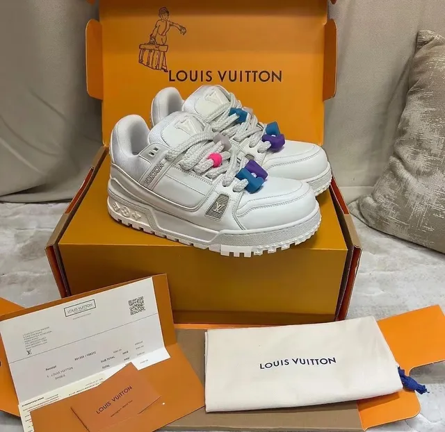 Louis Vuitton LV Trainer Monogram Leather with Colorful Lace Locks
