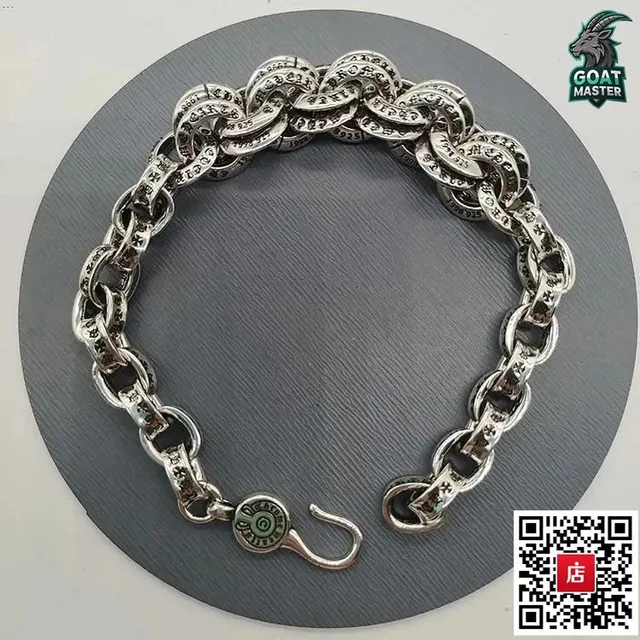 Chrome Hearts Chain Bracelet Engraved Link
