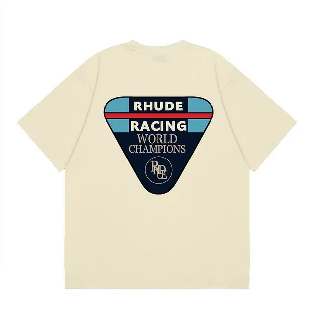 Rhude Racing World Champions Tee Triangle Logo Print