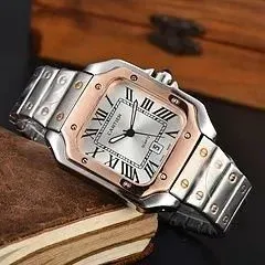 Santos de Cartier Large Steel Rose Gold