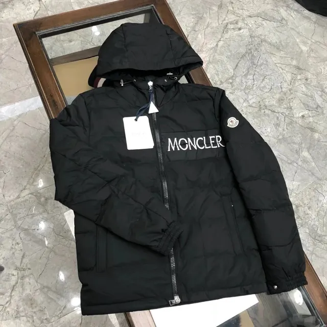 Moncler Logo Puffer Jacket Black