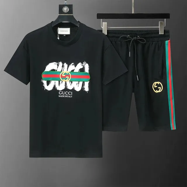 Gucci Logo Print T-Shirt and Track Shorts Set