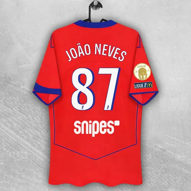 João Neves Jersey Ligue 1 Champions Patch