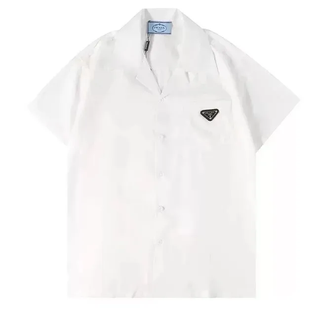 Prada Short-Sleeve Shirt Triangle Logo