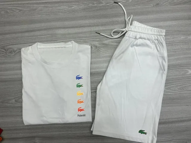 Lacoste T-Shirt and Shorts Set Rainbow Croc Print