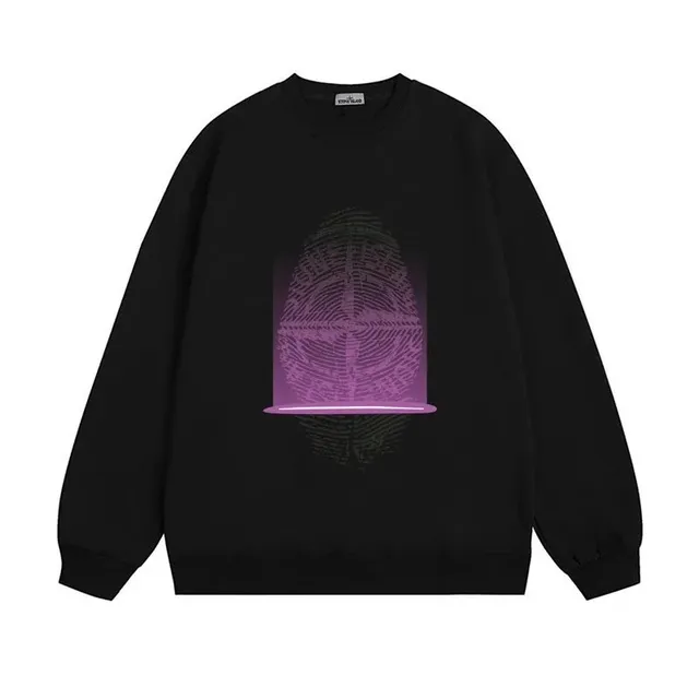 Stone Island Crewneck Sweatshirt Fingerprint Graphic