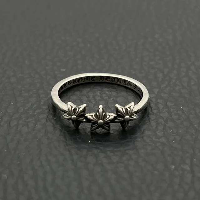 Chrome Hearts Three Cross Ring Sterling Silver