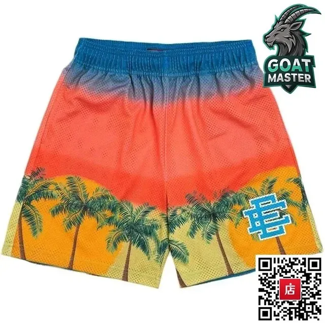 Mesh Shorts Palm Tree Gradient