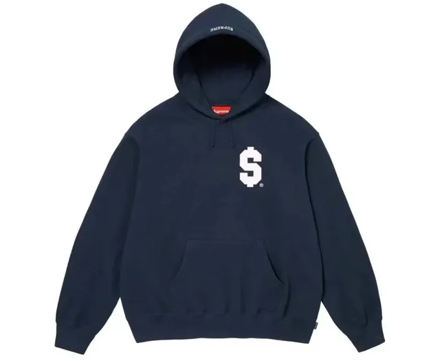 Supreme Dollar Sign Hooded Sweatshirt Navy