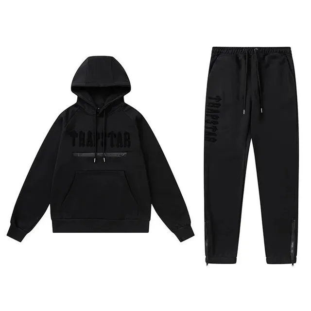 Trapstar Hoodie and Joggers Set Black Logo