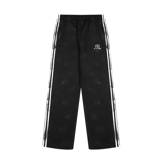 Balenciaga Track Pants Distressed Logo Stripe