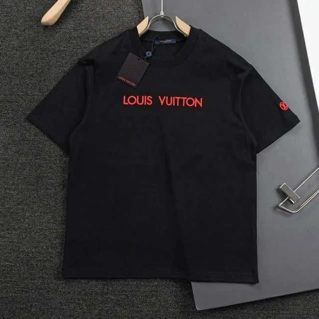Louis Vuitton Logo T-Shirt Red Lettering