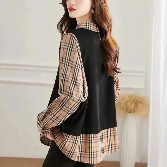Burberry Checkered Shirt Contrast Sleeve Vest Layer