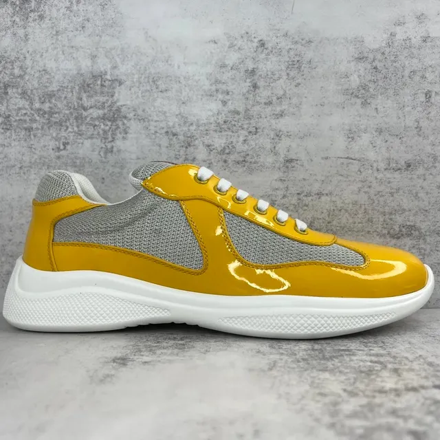 Prada Linea Rossa Trainer Yellow Patent and Mesh