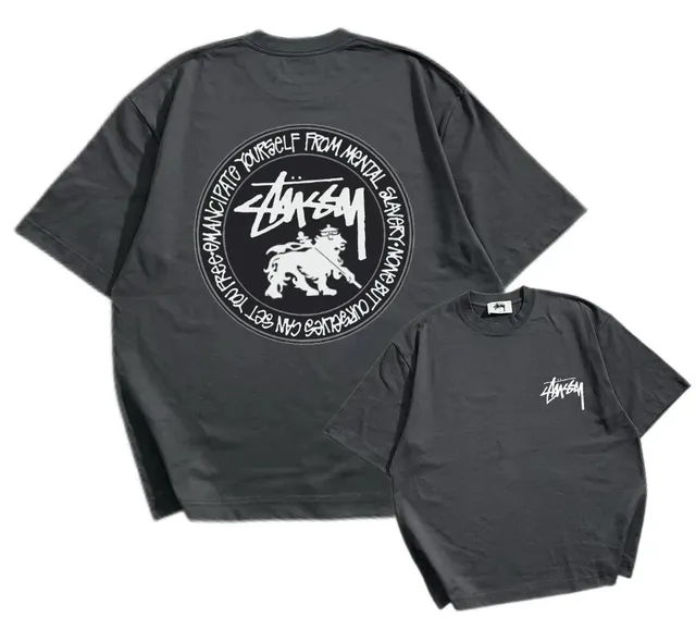 Stüssy Graphic Tee Lion Logo Circle Print