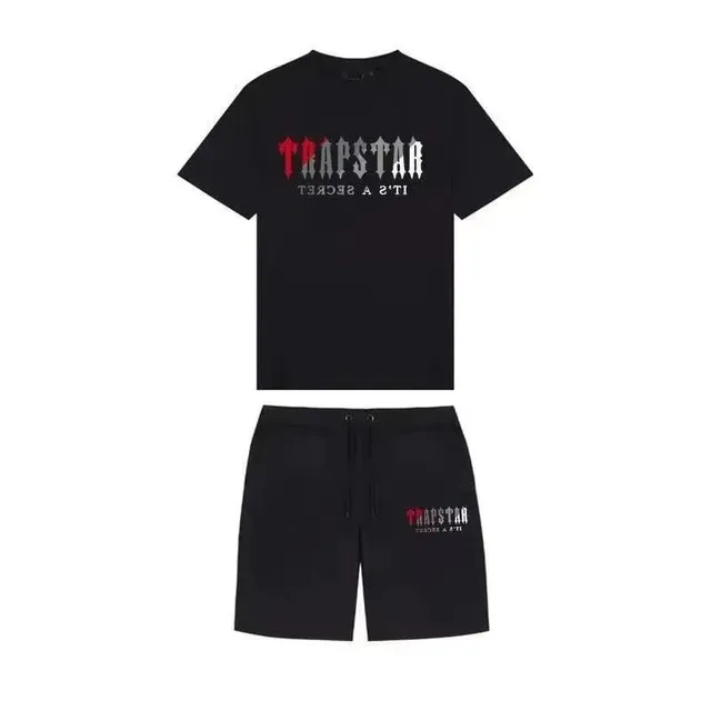 Trapstar Logo Tee & Shorts Set It's A Secret