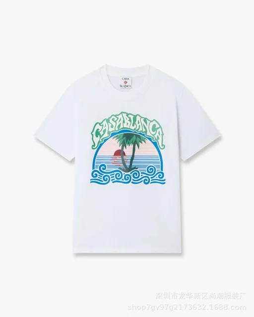 Casablanca Graphic T-Shirt Palm Tree Sunset Print