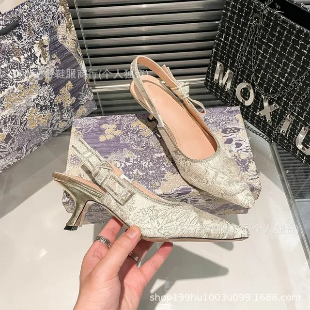 Dior B22 Slingback Metallic Floral Jacquard
