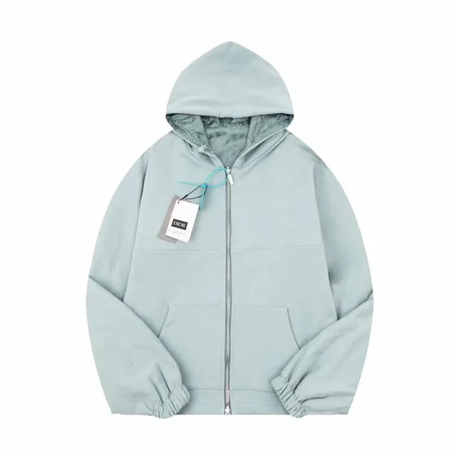 Dior Zip-Up Hoodie Mint Blue