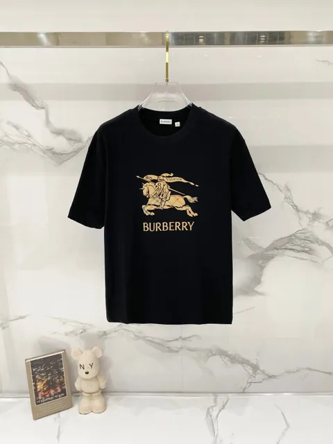 Burberry Equestrian Knight Tee Gold Print
