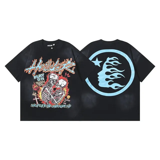 Hellstar Graphic Tee Flame Skull Print