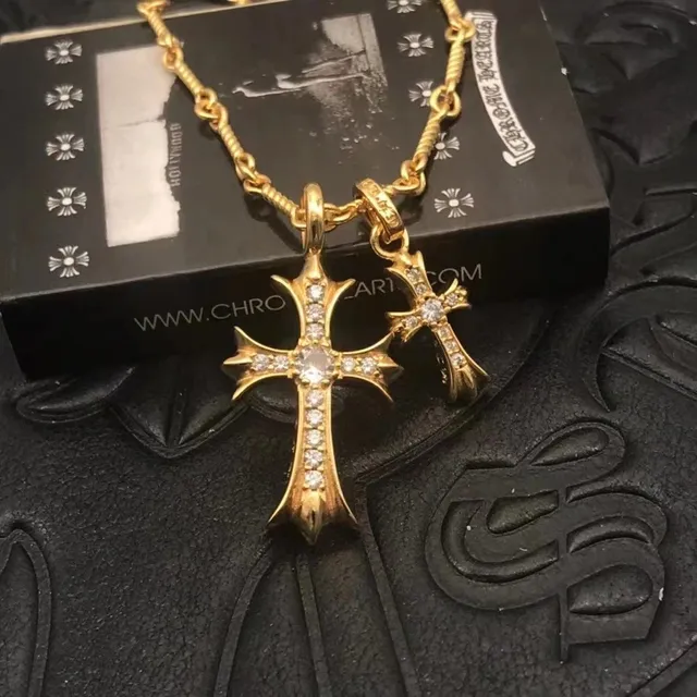 Chrome Hearts Cross Pendant Necklace Diamond-Embellished