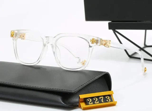 Chrome Hearts Clear Acetate Frame Gold Cross Accents