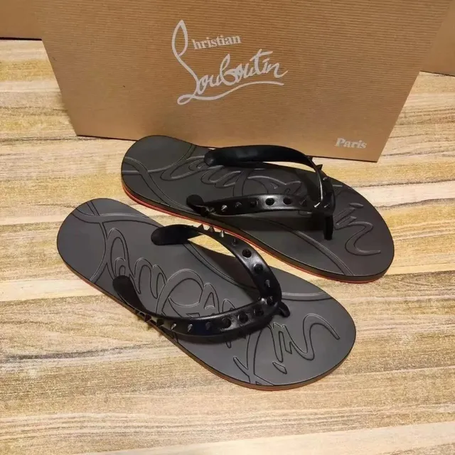 Christian Louboutin Flip-Flop Spiked Logo