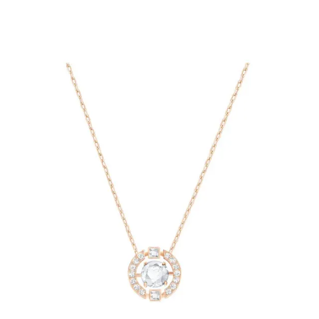 Smart rose gold and white diamond necklace