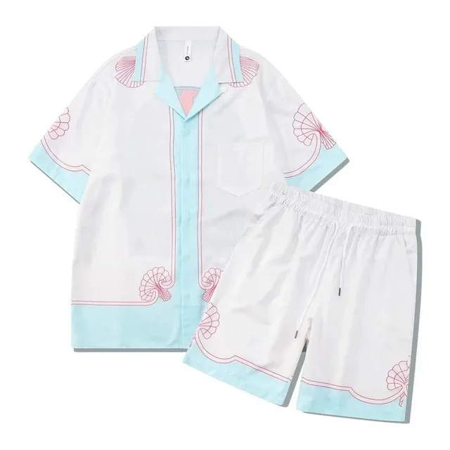Casablanca Short-Sleeve Shirt and Shorts Set Seashell Print