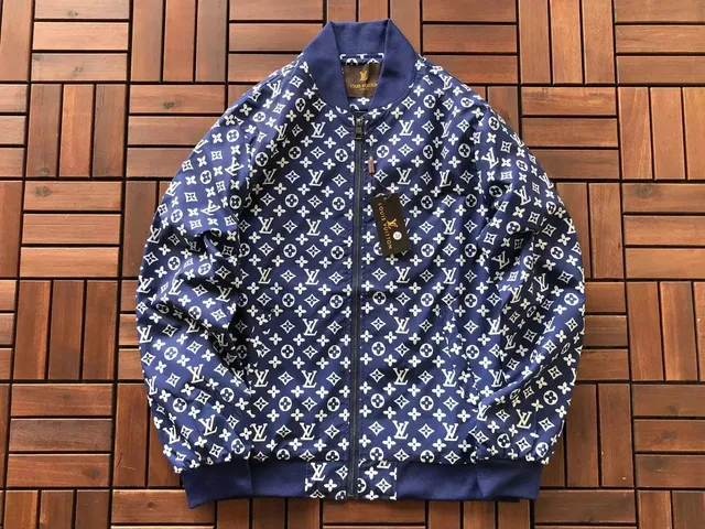 Louis Vuitton Monogram Bomber Jacket Navy White Monogram