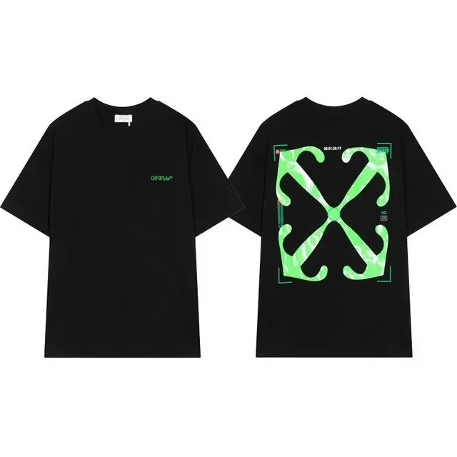 Off-White Arrow Graphic Tee Neon Green Print