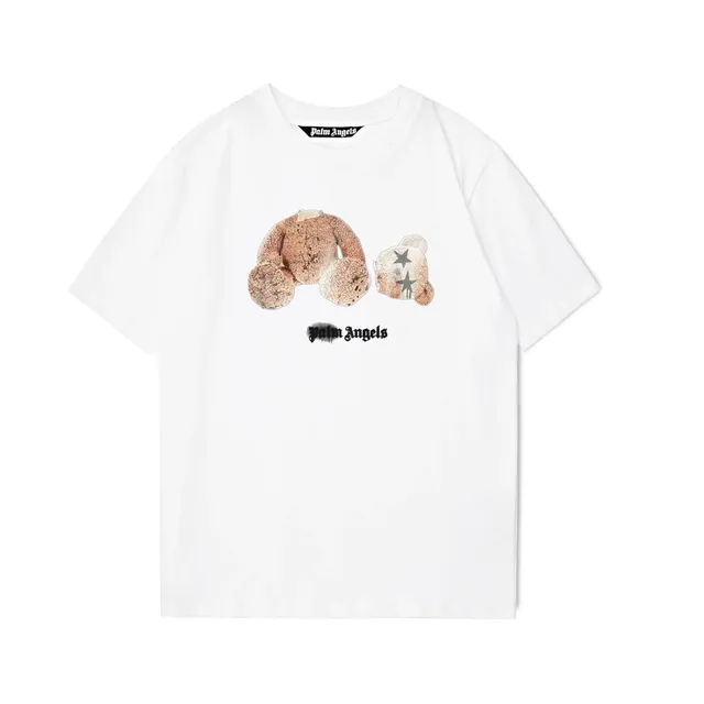 Palm Angels Graphic Tee Distressed Bear Print