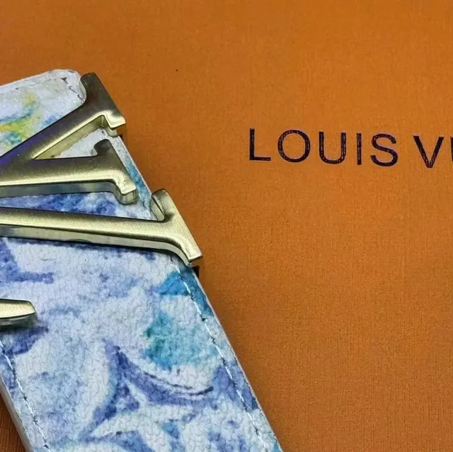 Louis Vuitton LV Belt Marbled Blue Monogram