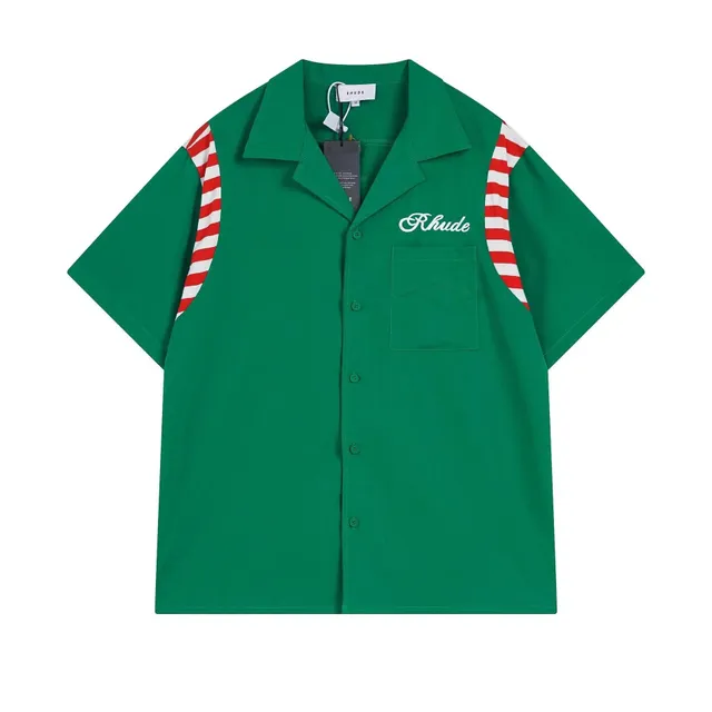 Rhude Camp Collar Shirt Candy Cane Sleeve