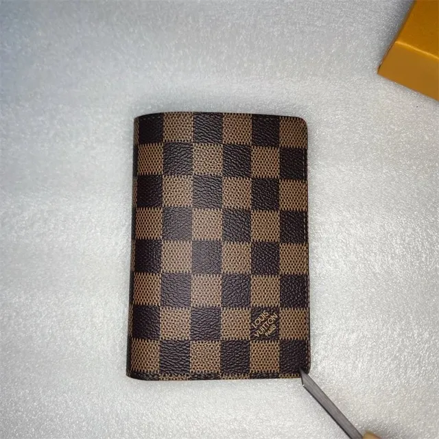 Louis Vuitton Damier Ebene Wallet Checkered Canvas