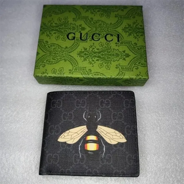 Gucci Bee Print Wallet Black with Bee Motif