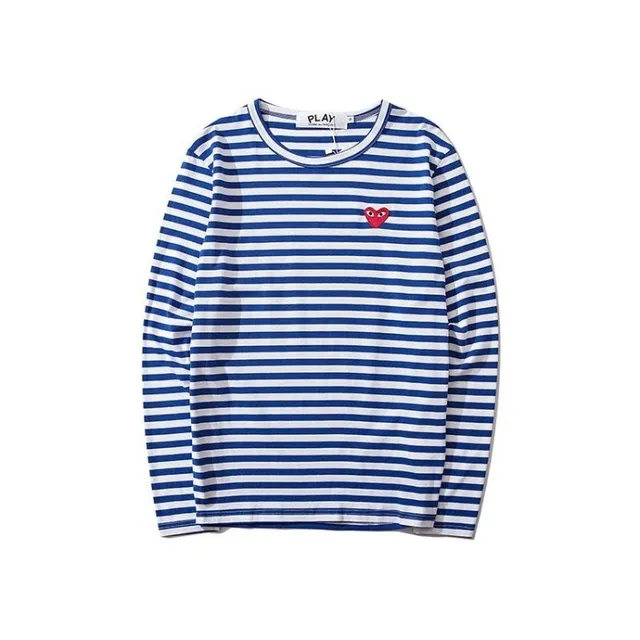 Comme des Garçons Long Sleeve Stripe Tee Red Heart Logo