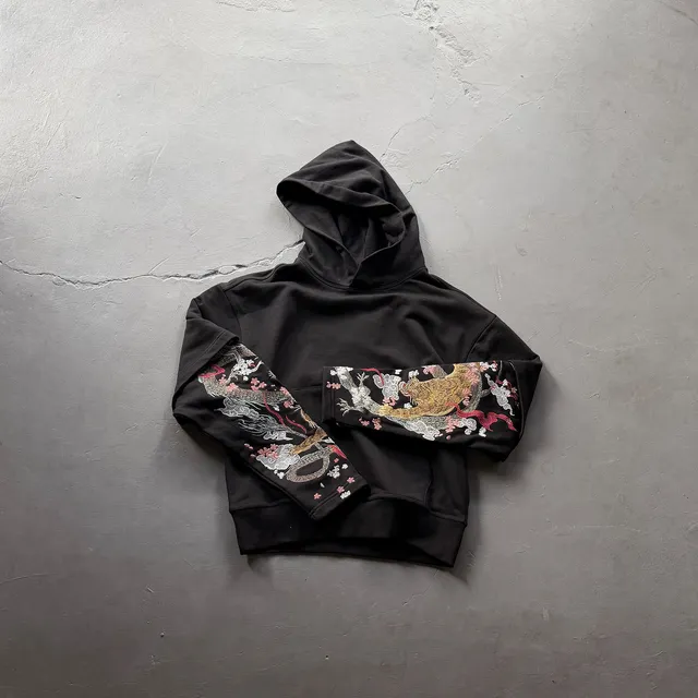 Balenciaga Embroidered Hoodie Dragon Sleeve