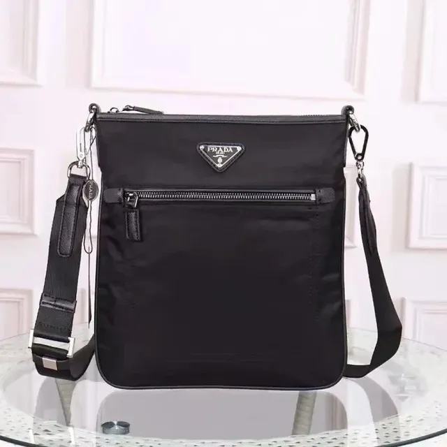 Prada Re-Nylon Messenger Bag Classic Black
