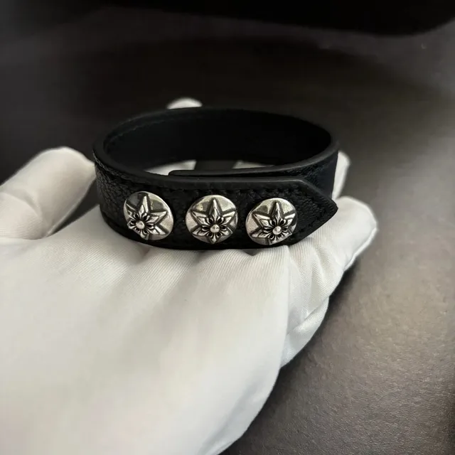 Chrome Hearts Three Stud Bracelet Cross Logo Studs
