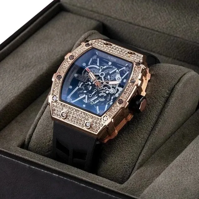 Richard Mille Skeleton Watch Diamond-Encrusted Case