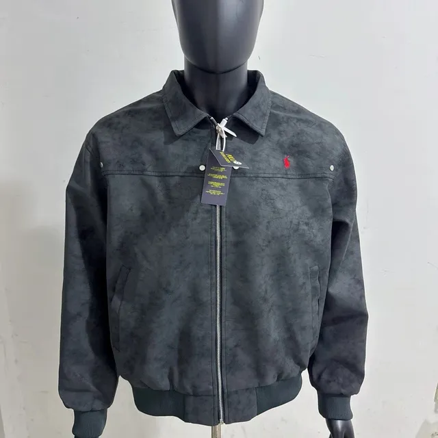 Polo Ralph Lauren Suede Bomber Jacket Black